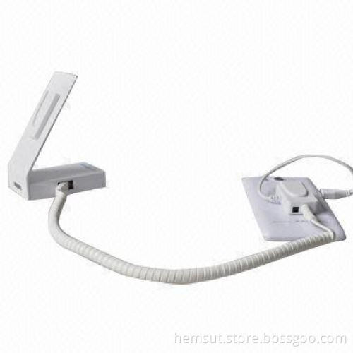 Mobile phone display stand with alarm, charging security integration